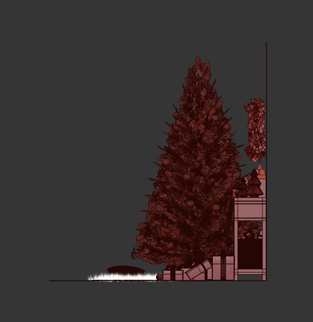 Christmas decorative set 3D model_10