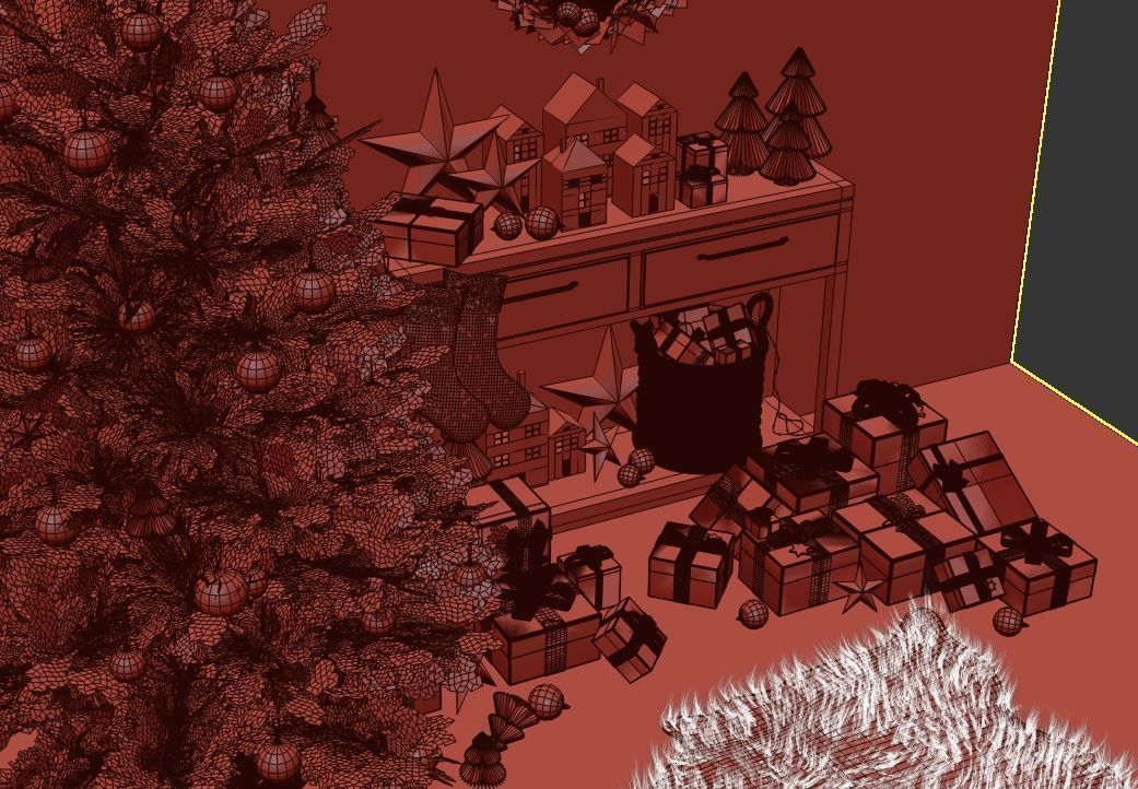 Christmas decorative set 3D model_11