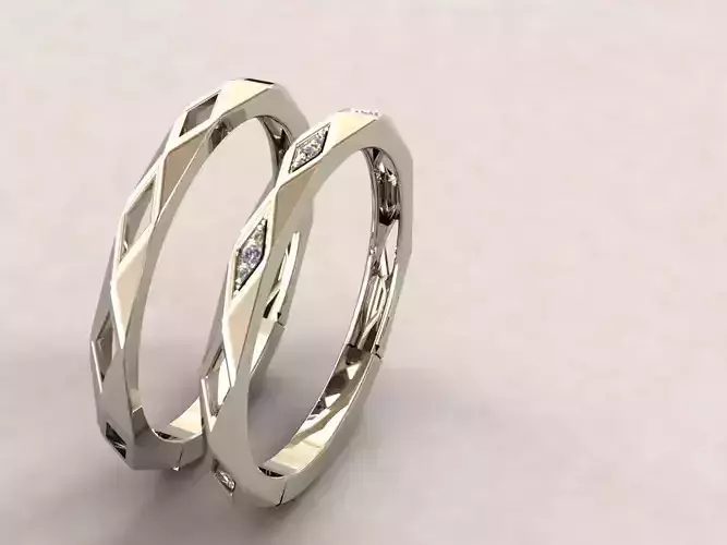 Faceted Wedding Rings 