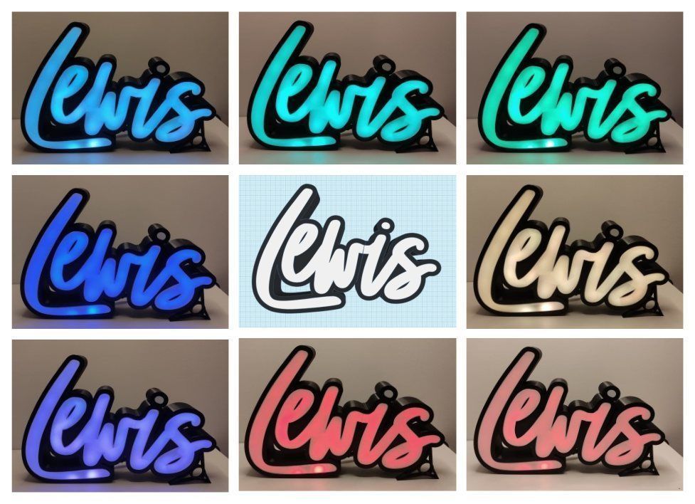 Lewis LED-sign 3D print model_1