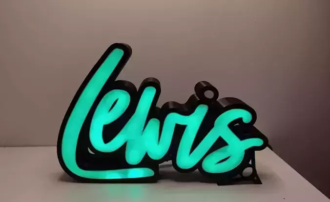 Lewis LED-sign 3D print model