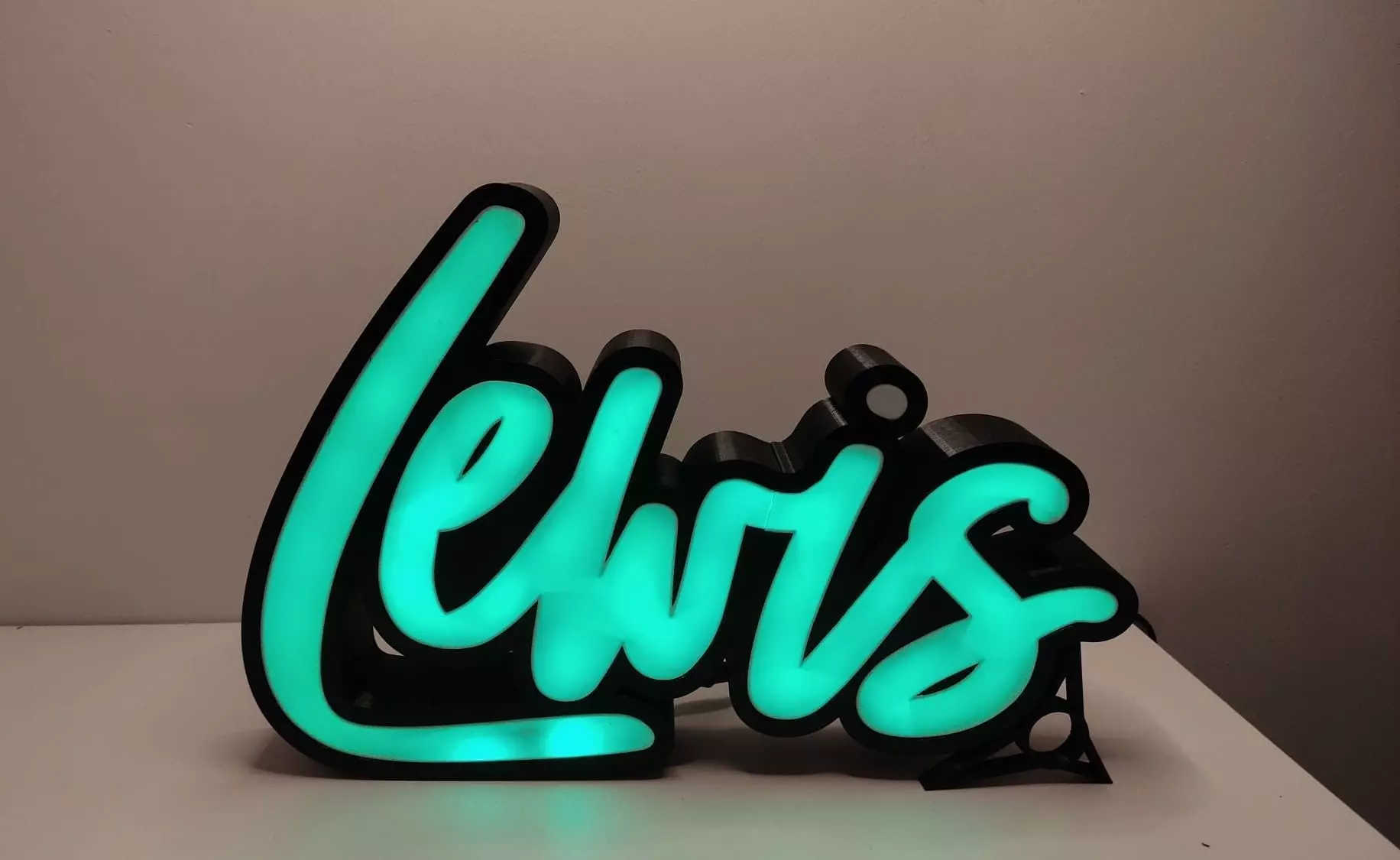 Lewis LED-sign 3D print model_0