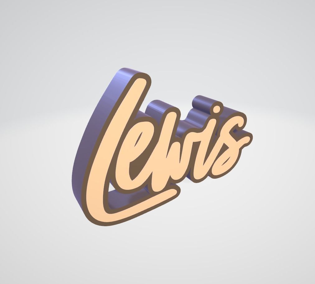Lewis LED-sign 3D print model_2