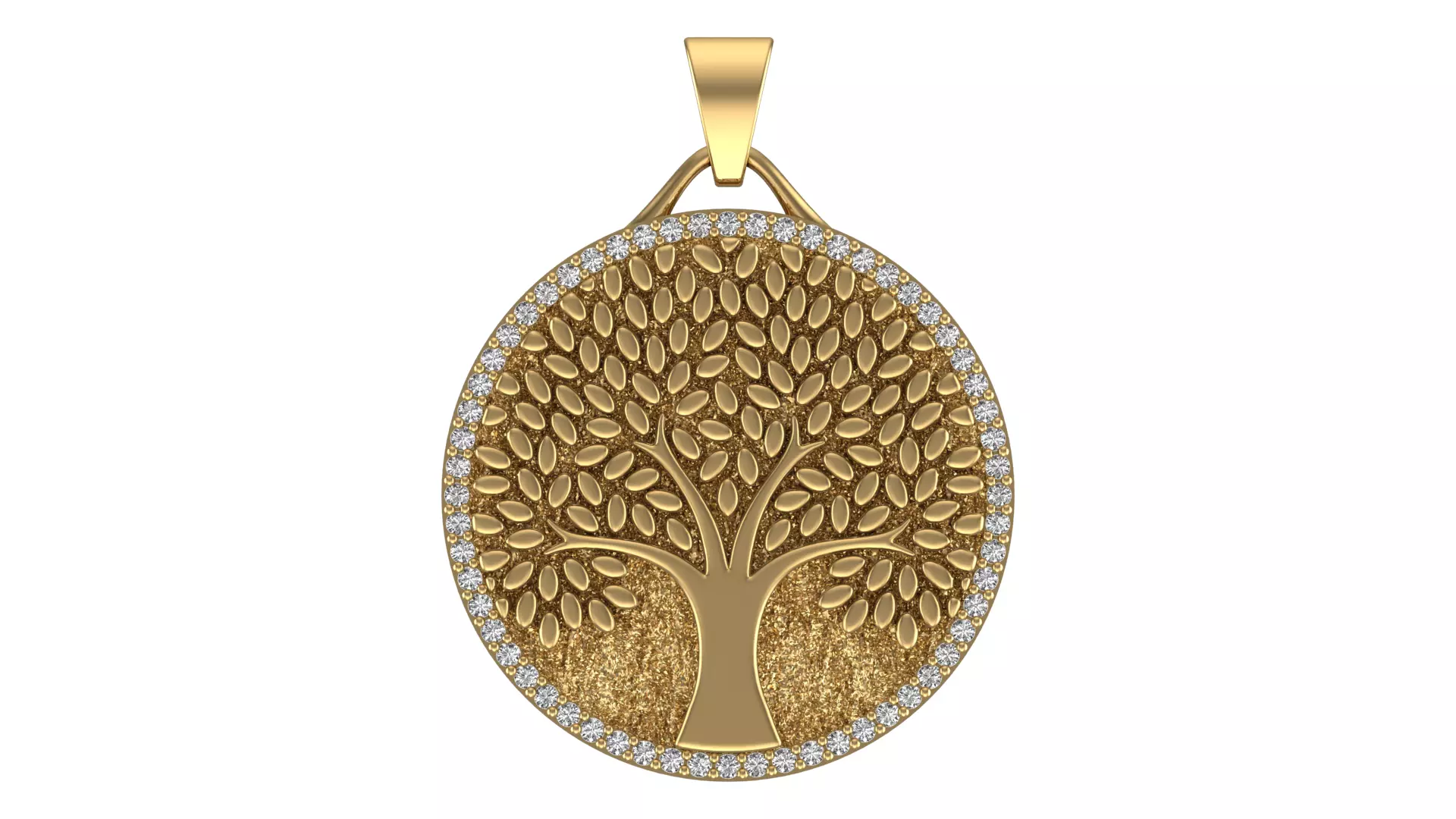 Tree of Life Necklace with Stone 3D print model_0