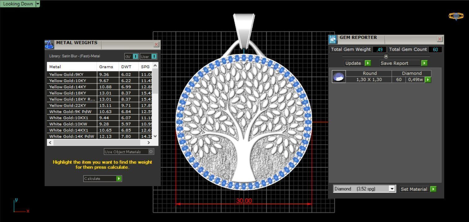 Tree of Life Necklace with Stone 3D print model_2