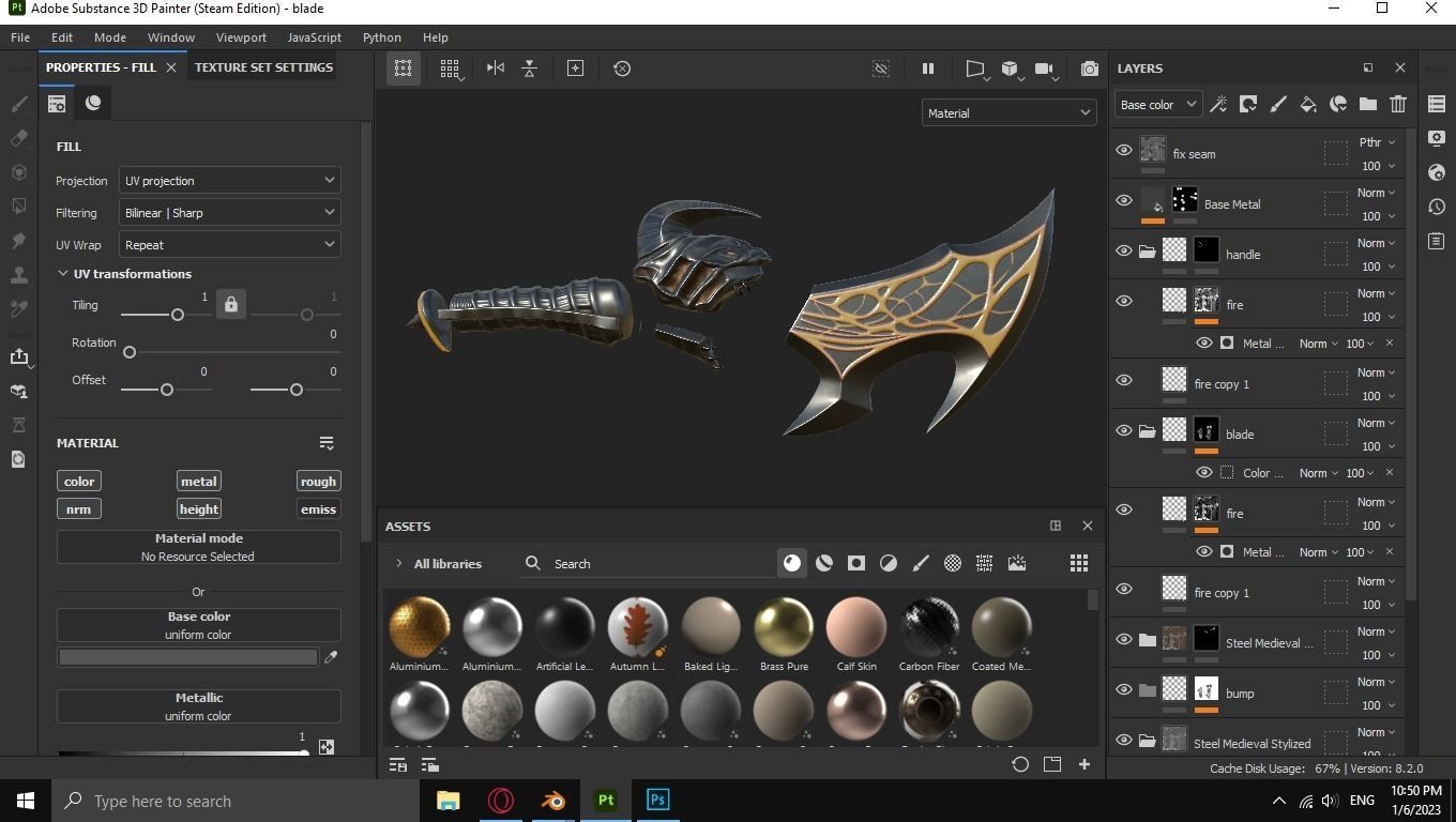 Chaos blades Low-poly 3D model_40