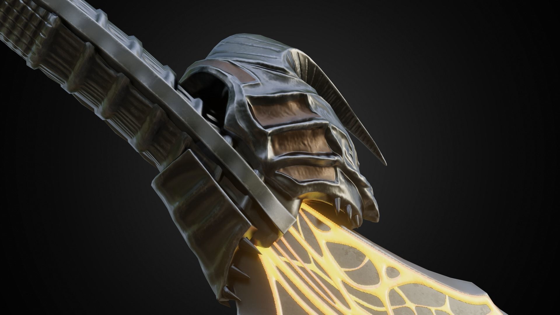 Chaos blades Low-poly 3D model_9