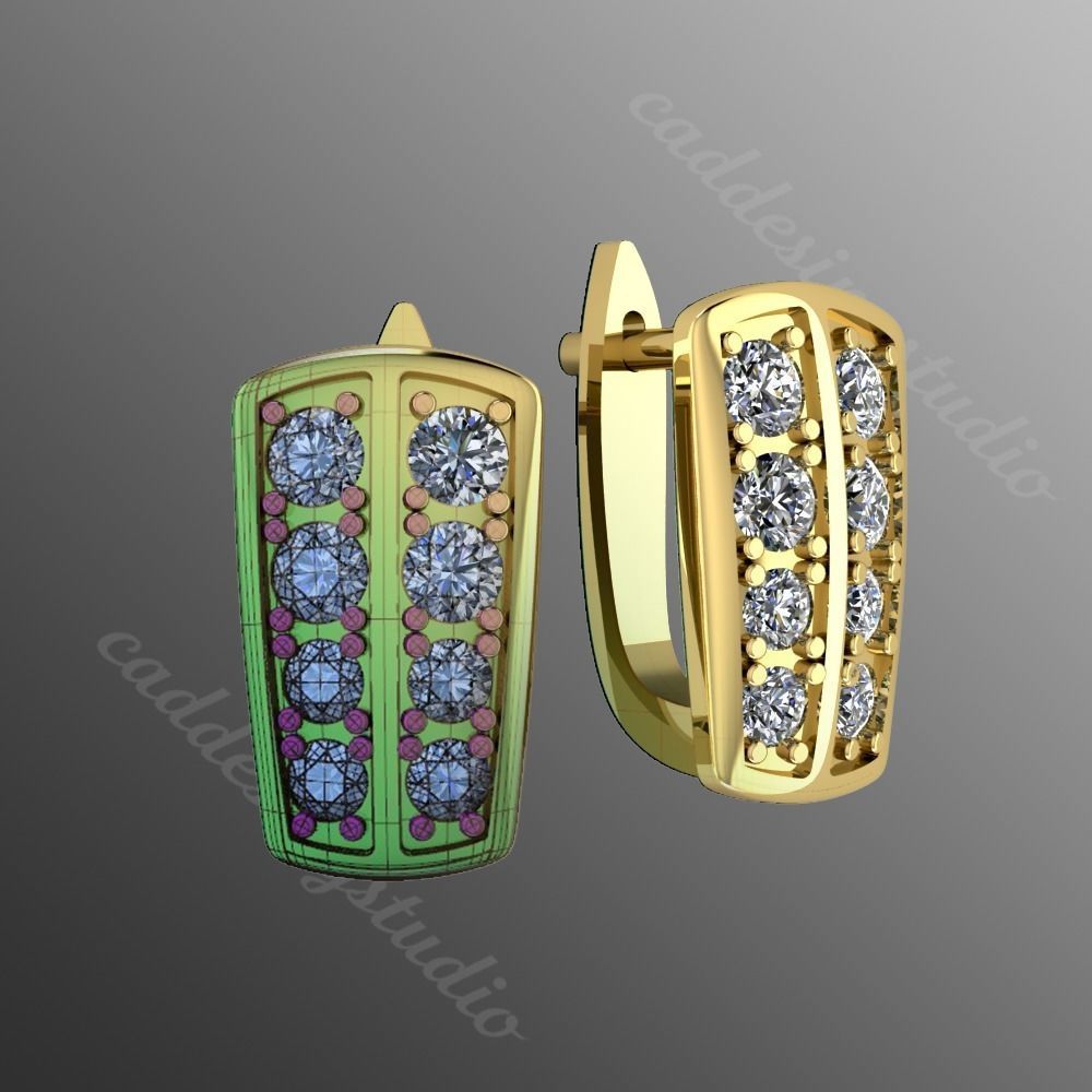 Earrings rk1 3D print model_1