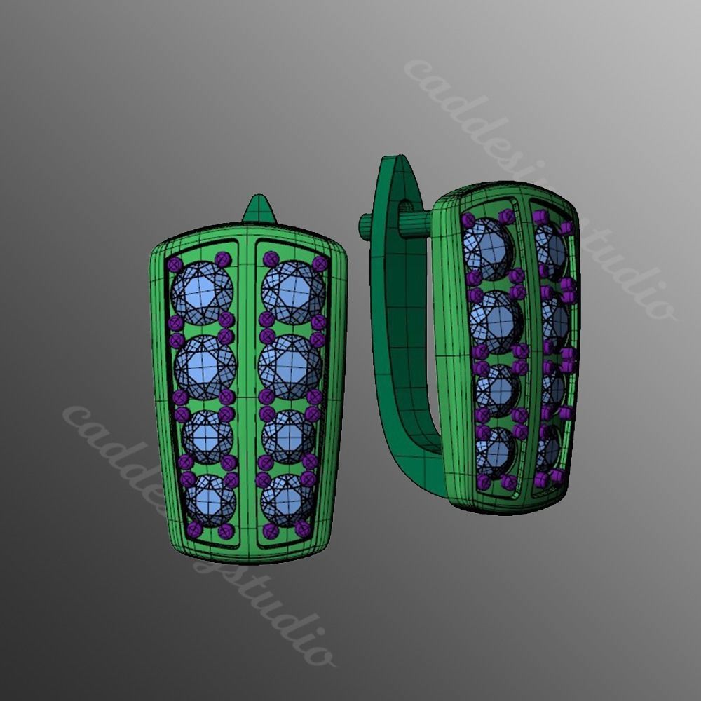 Earrings rk1 3D print model_2