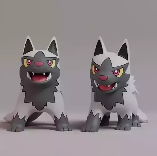 Pokemon - Poochyena with 2 poses 3D print model