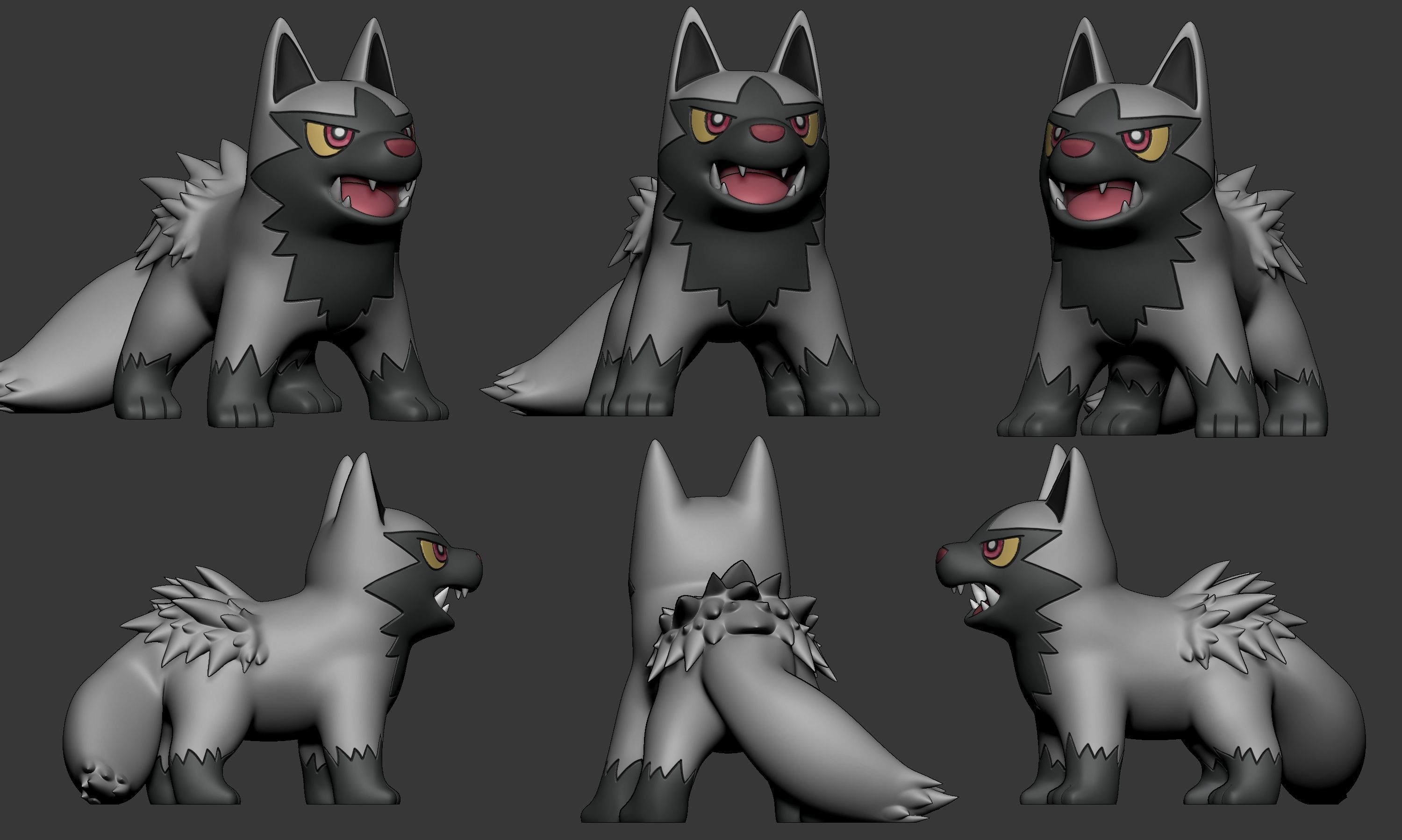 Pokemon - Poochyena with 2 poses 3D print model_6