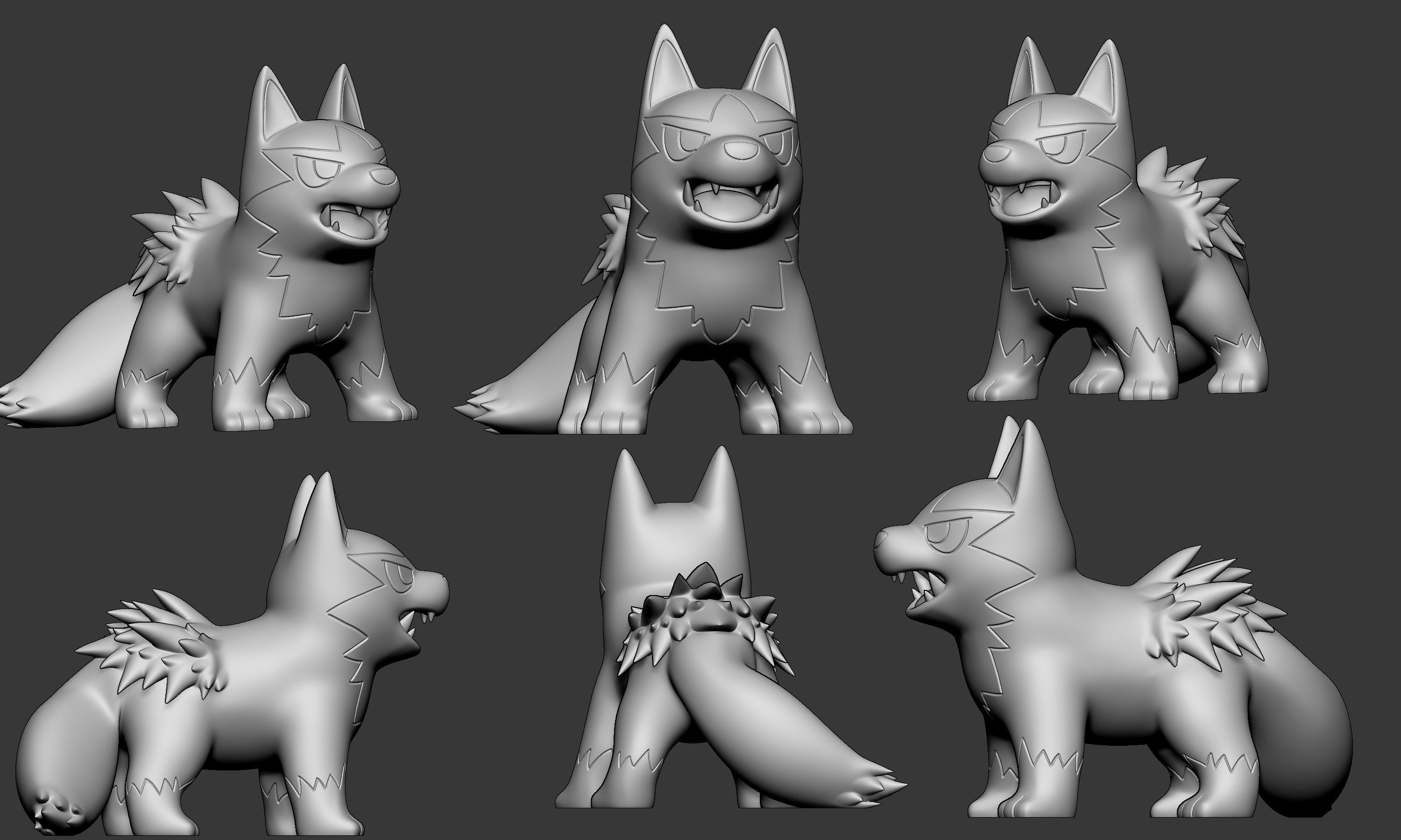 Pokemon - Poochyena with 2 poses 3D print model_8