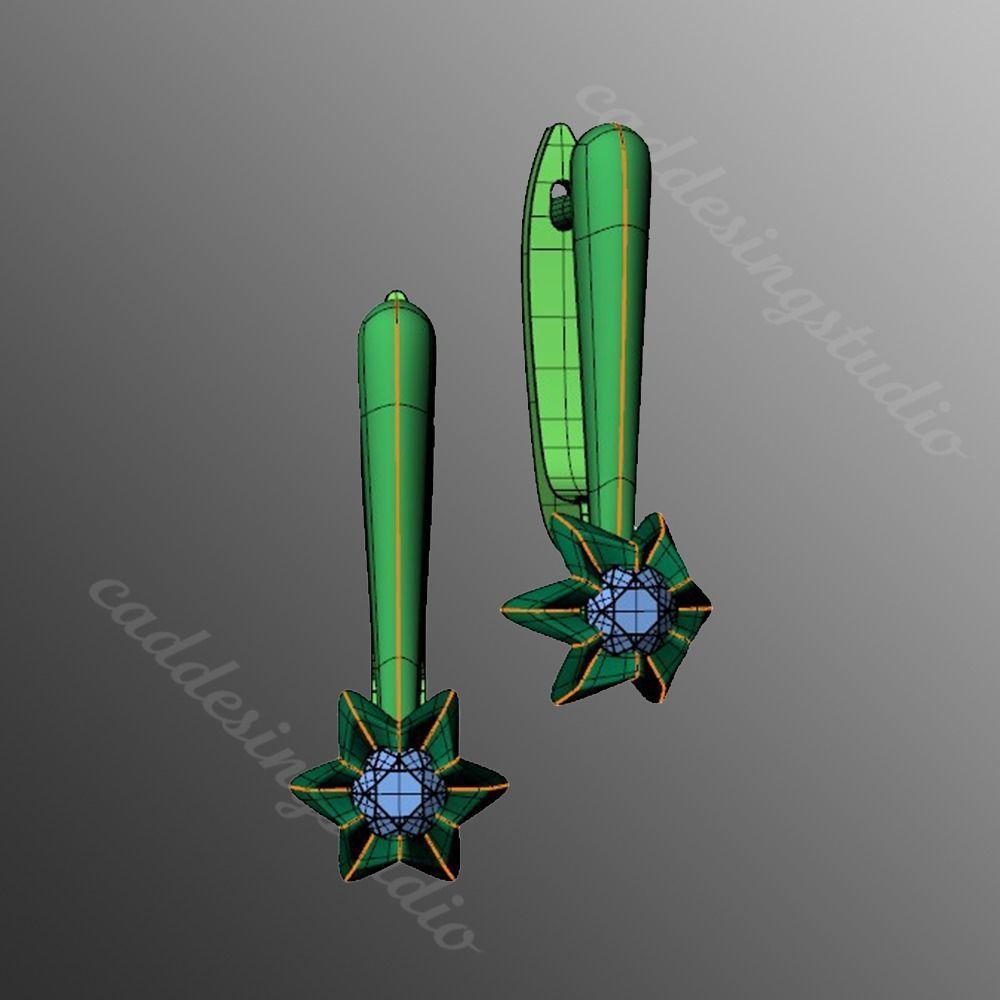 Earrings rk3 3D print model_2