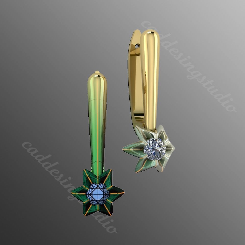 Earrings rk3 3D print model_1