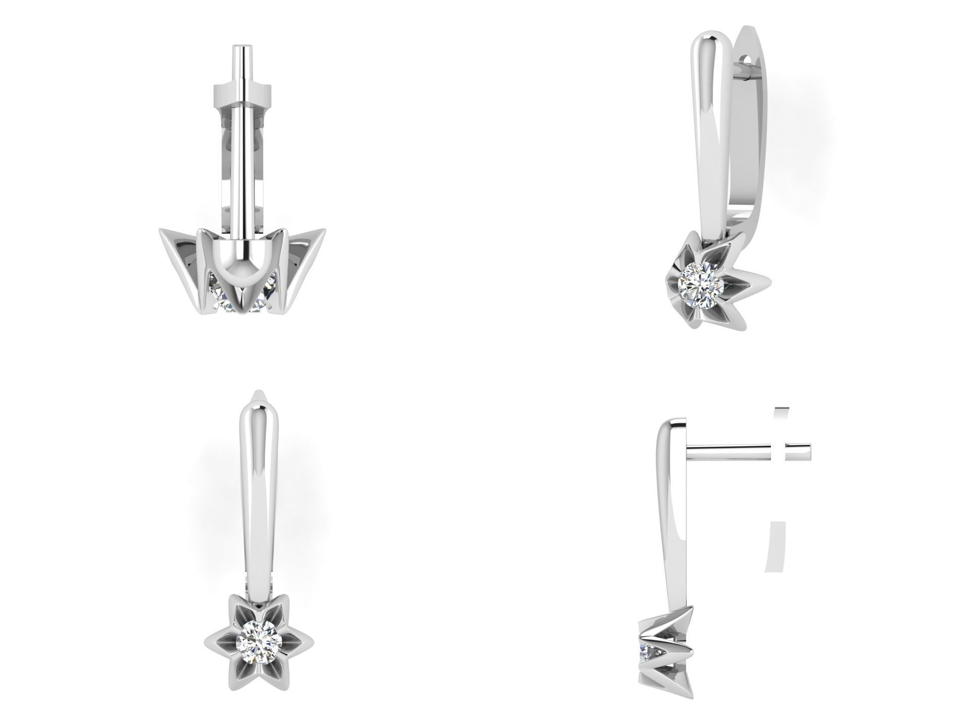 Earrings rk3 3D print model_4