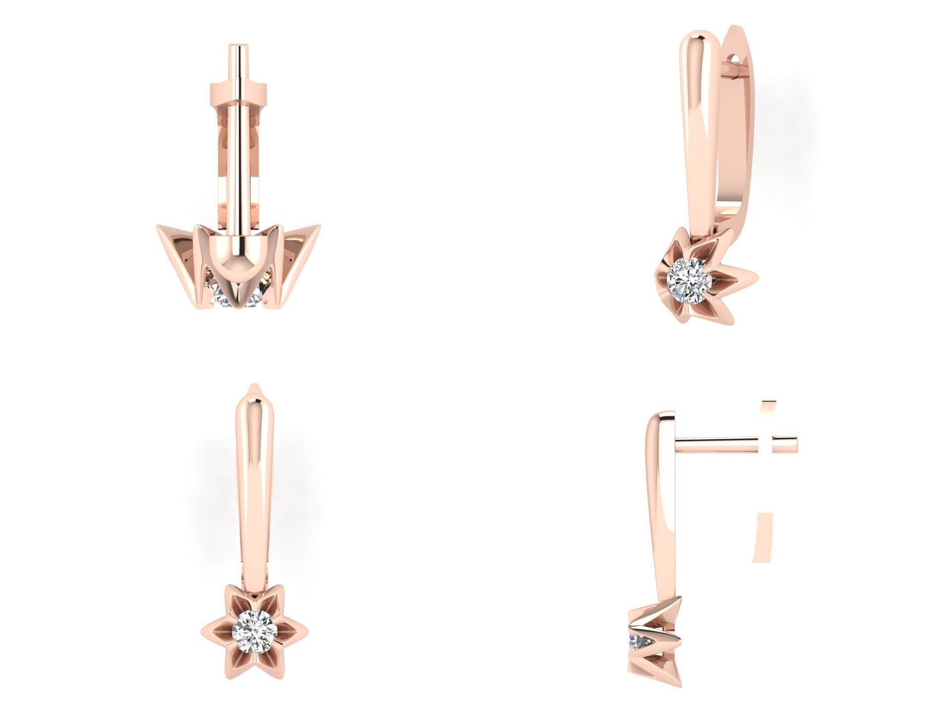 Earrings rk3 3D print model_3