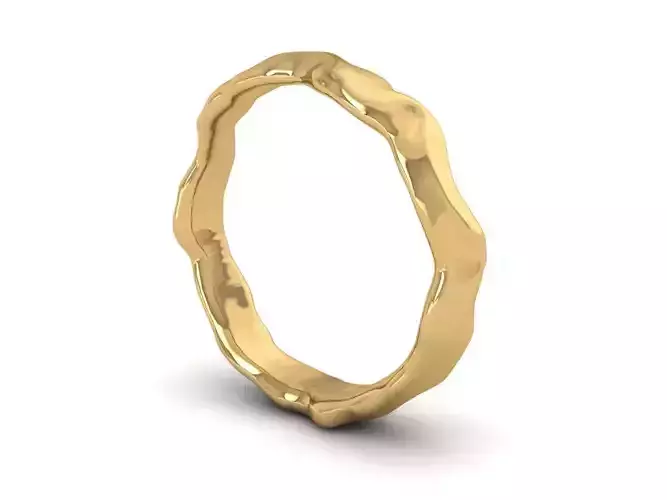 Ring 3D Print 3D print model 3D model wavy gold