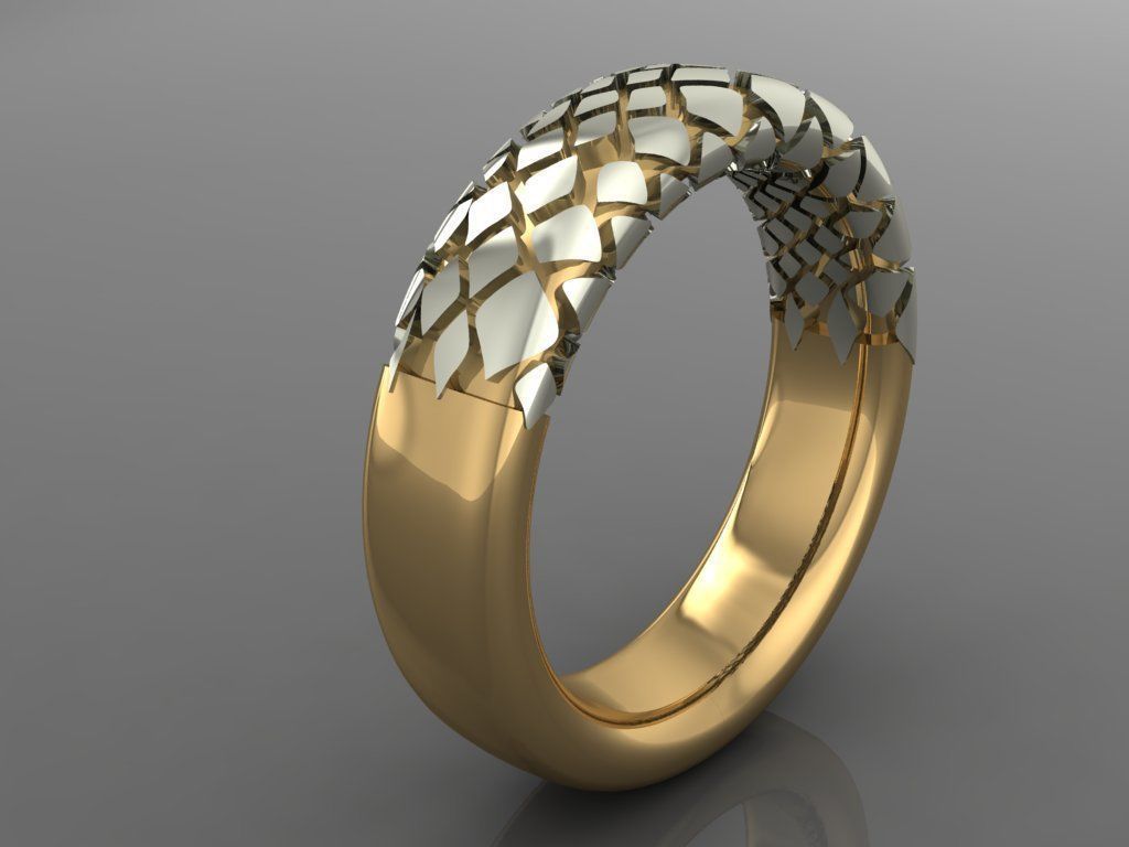 Ring 3D Print 3D print model 3D model gold with intricate pat... 3D print model_3
