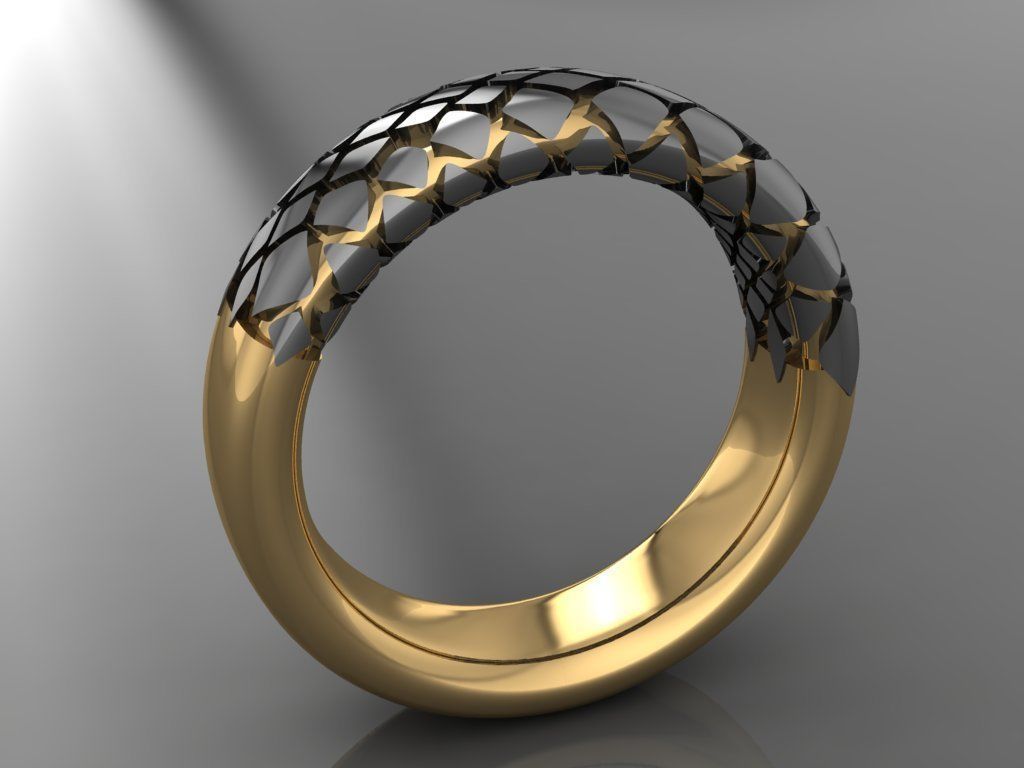 Ring 3D Print 3D print model 3D model gold with intricate pat... 3D print model_1