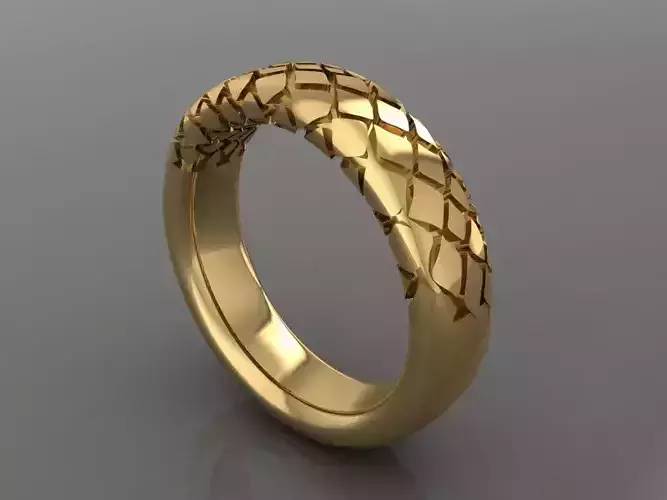 Ring 3D Print 3D print model 3D model gold with intricate pattern