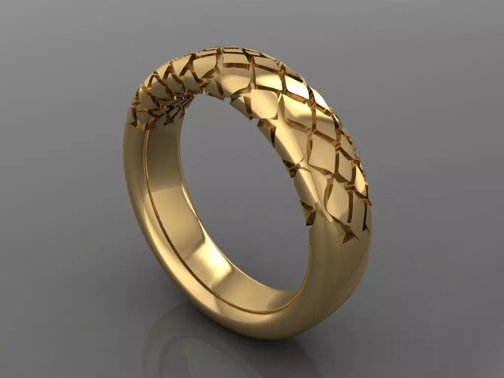 Ring 3D Print 3D print model 3D model gold with intricate pat... 3D print model_0