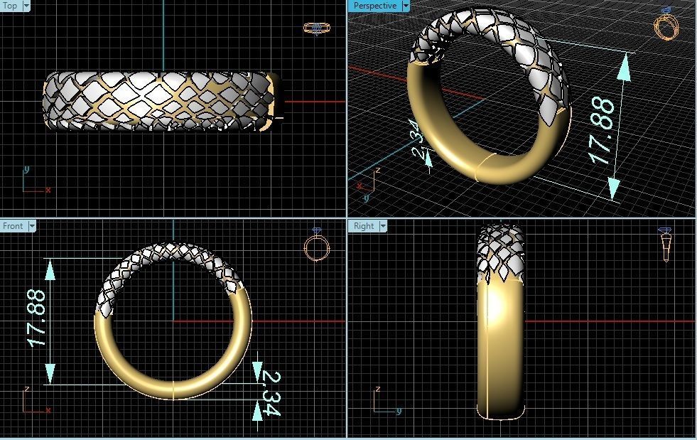 Ring 3D Print 3D print model 3D model gold with intricate pat... 3D print model_4