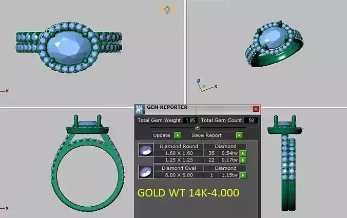 oval halo engagement ring set