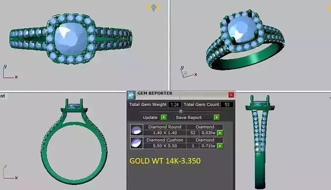 cushion halo engagement ring