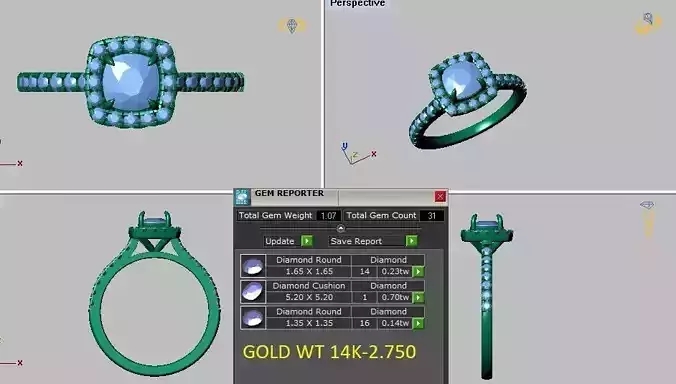 cushion halo engagement ring