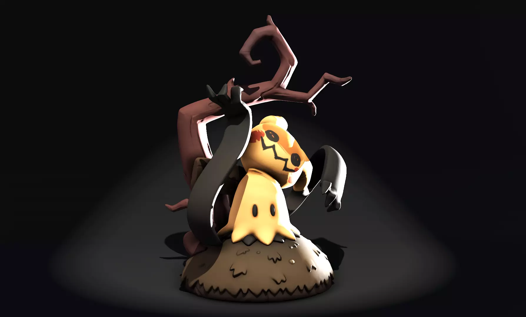 Mimikyu printable diorama figure 3D print model_0