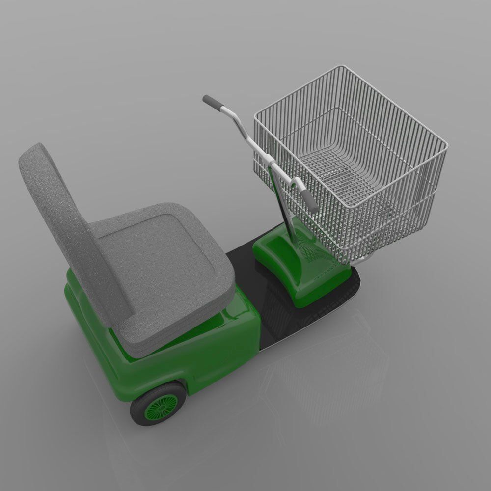 Electric Shopping Cart 3D model_5