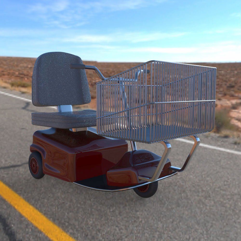 Electric Shopping Cart 3D model_2