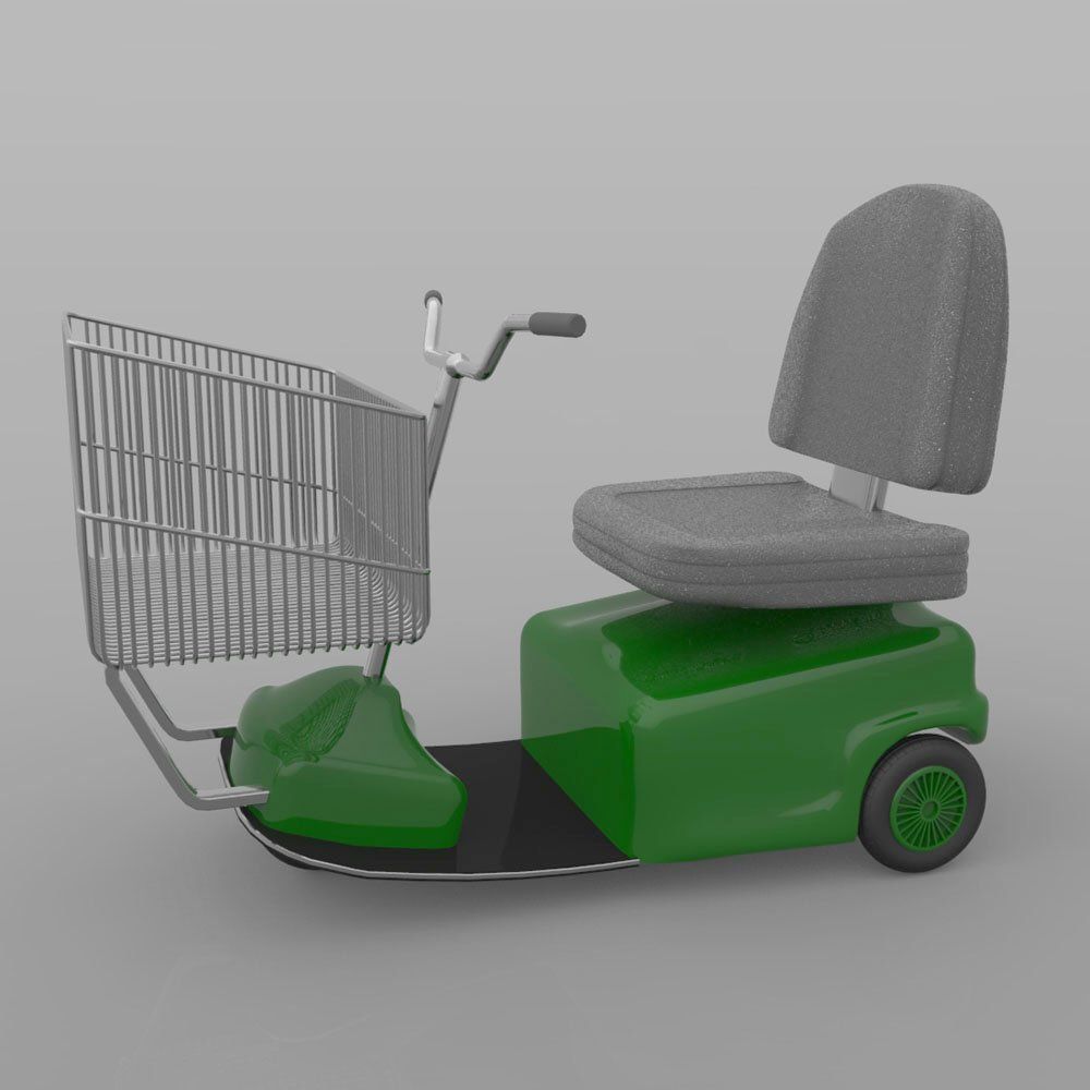 Electric Shopping Cart 3D model_4
