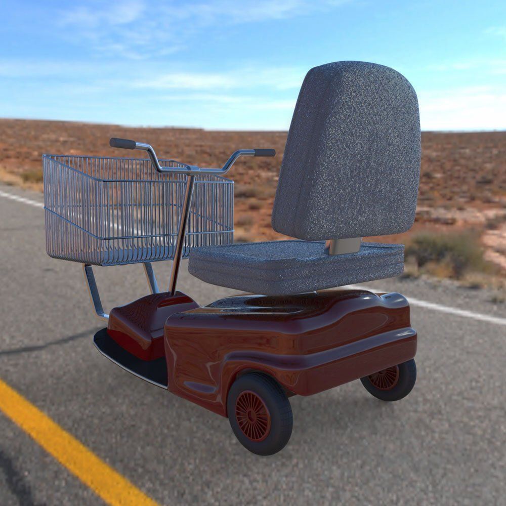 Electric Shopping Cart 3D model_3