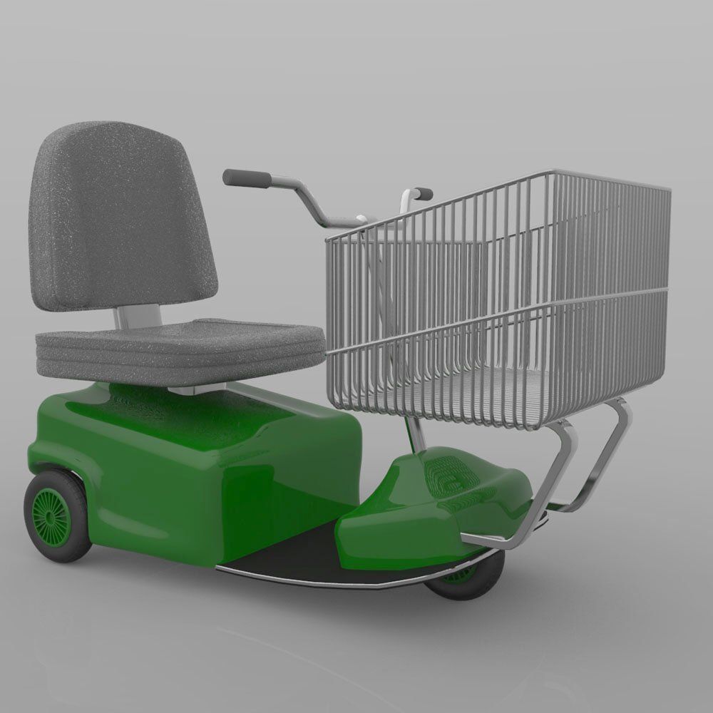 Electric Shopping Cart 3D model_7