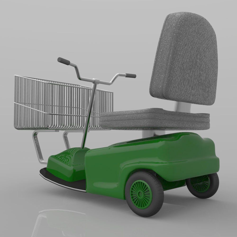 Electric Shopping Cart 3D model_8