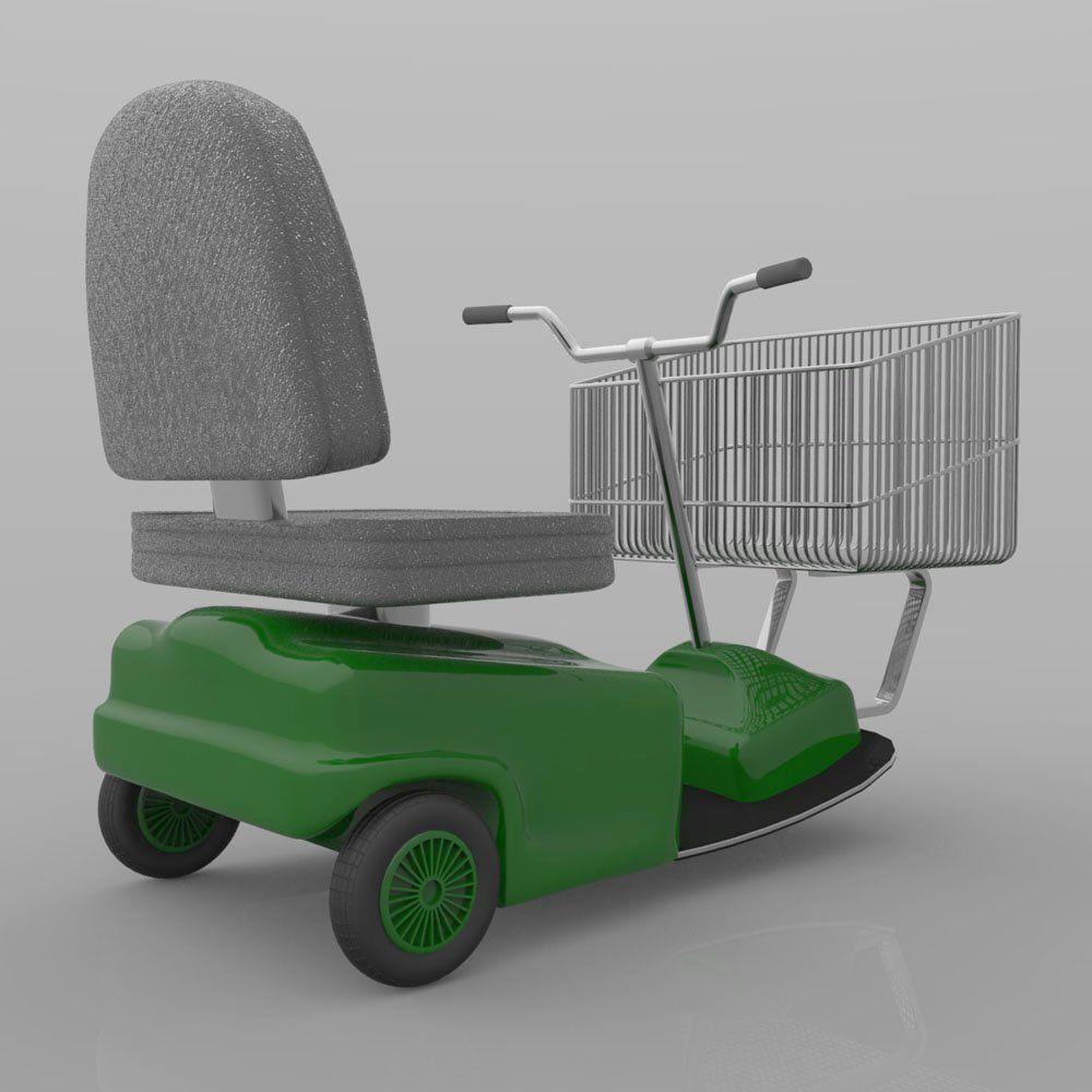 Electric Shopping Cart 3D model_6