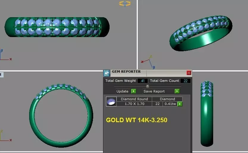 diamonds ring 3D print model_0