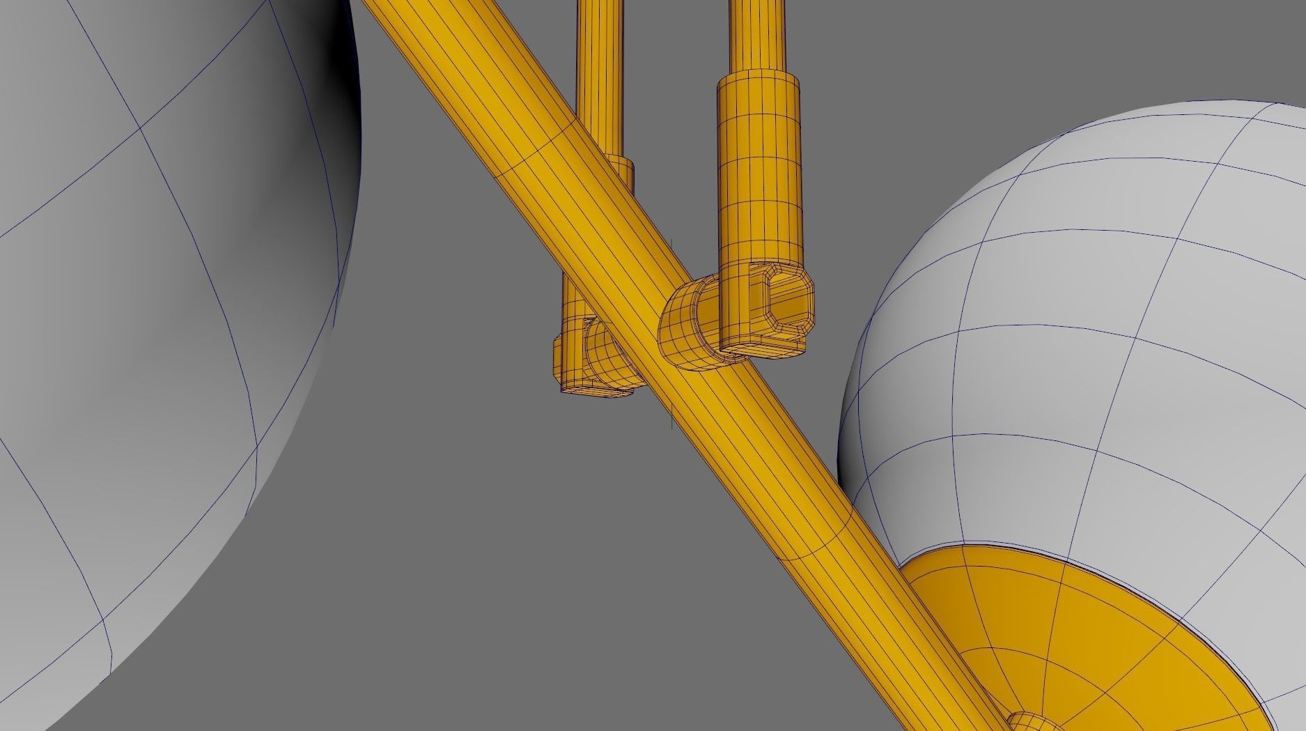 chandelier pendant light with two balls hanging from it 3D model_6