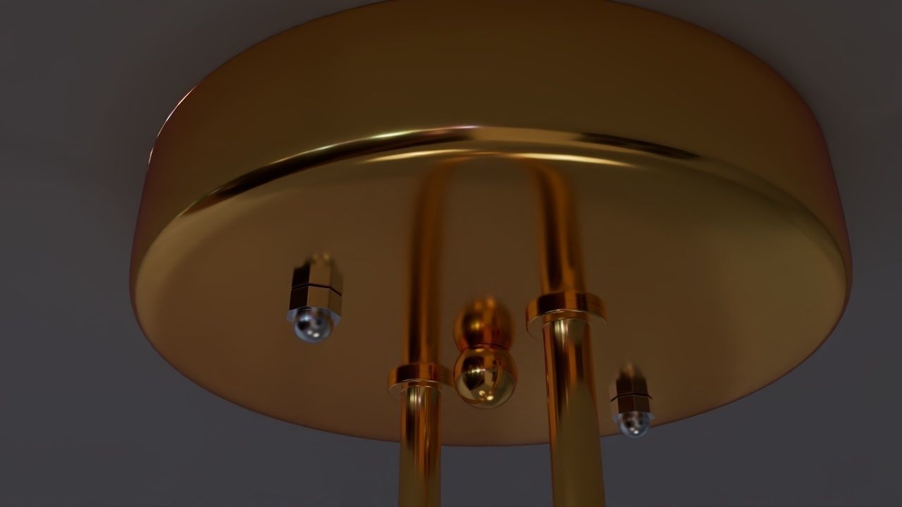 chandelier pendant light with two balls hanging from it 3D model_4