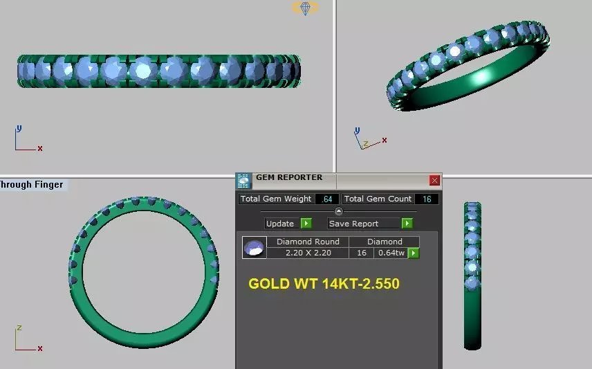 diamonds ring 3D print model_0