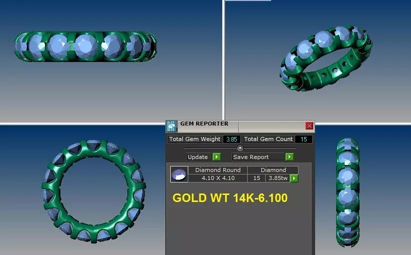 diamonds ring 3D print model_0