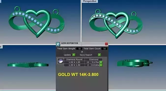 heart infinty pendant