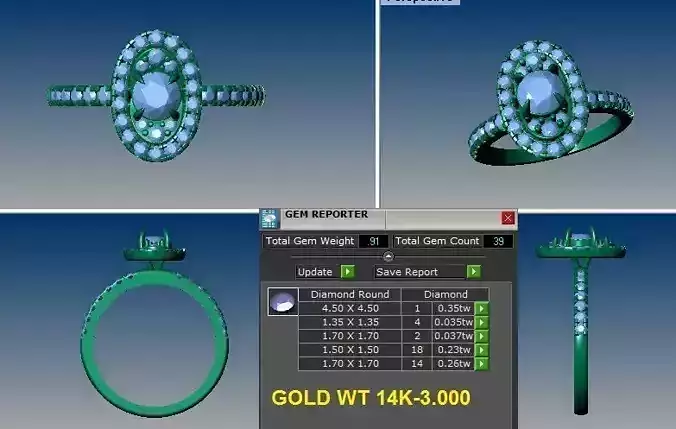 oval pizza halo engagement ring