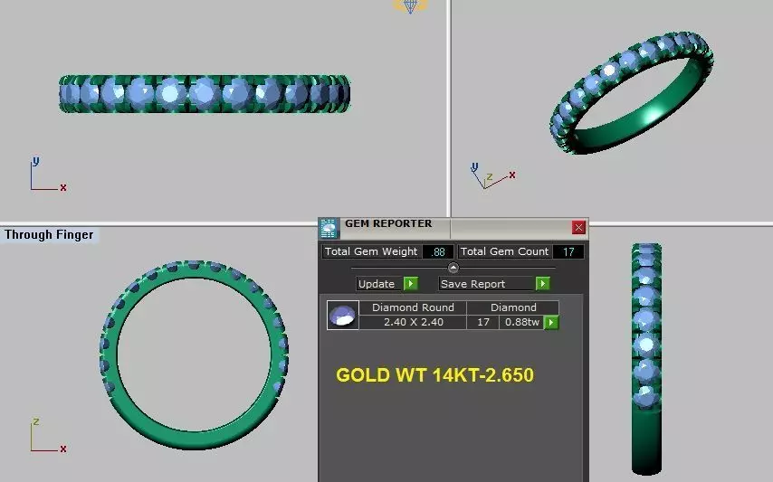 diamonds ring 3D print model_0