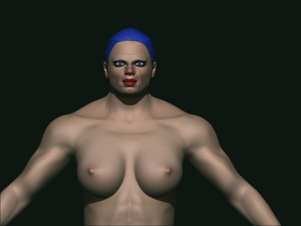 base mesh female Low-poly 3D model_9