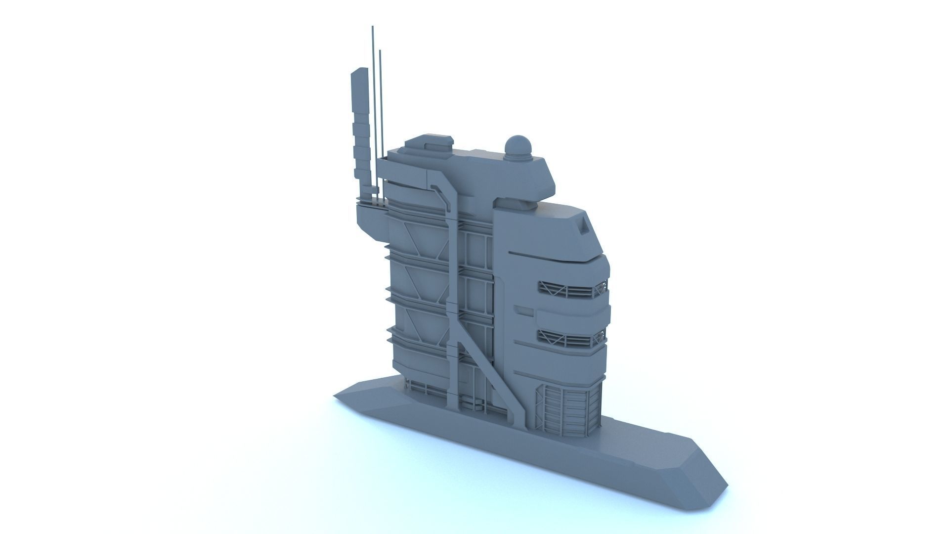 Sci Fi structures kitbash 3D model_12