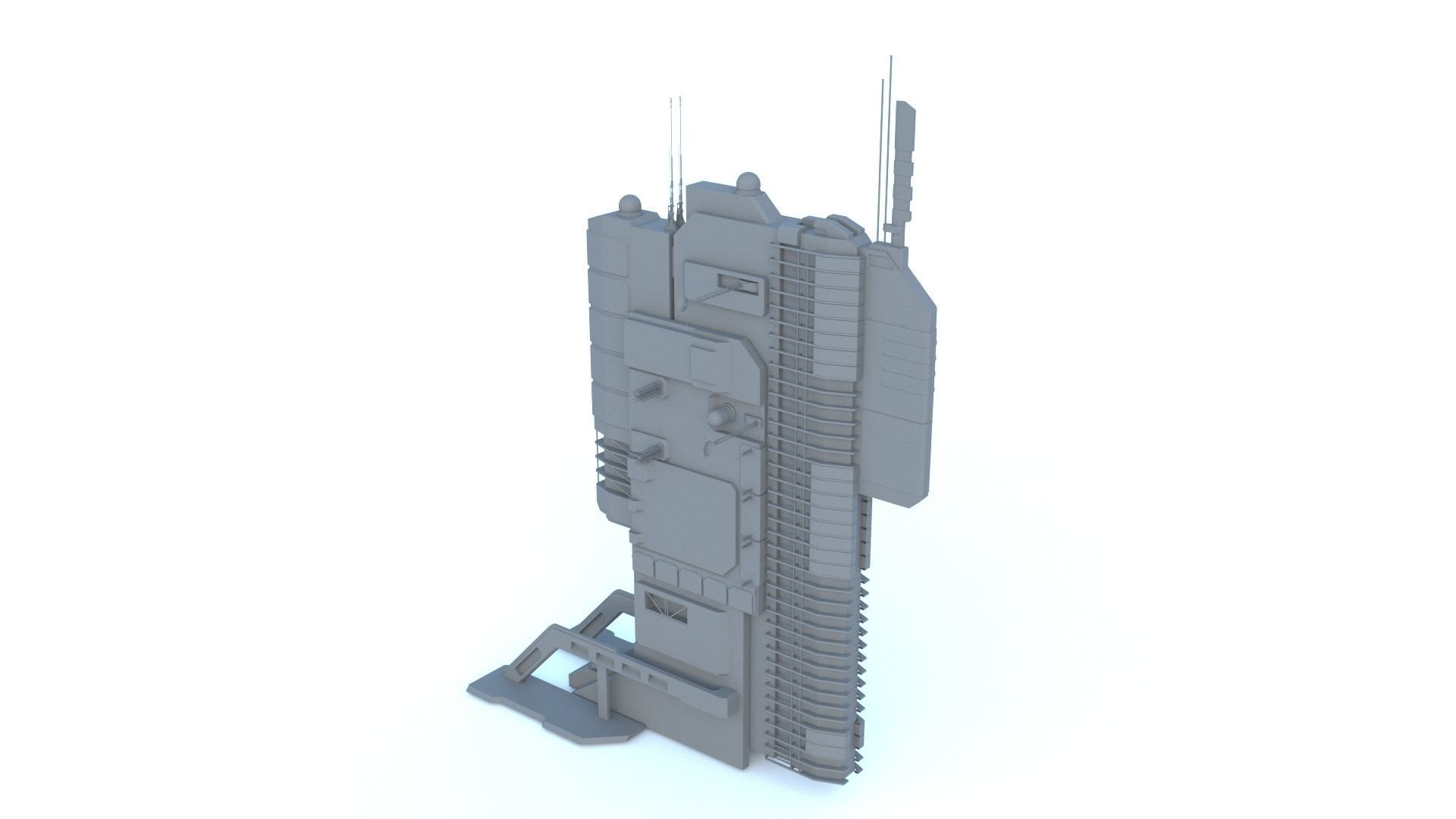 Sci Fi structures kitbash 3D model_8