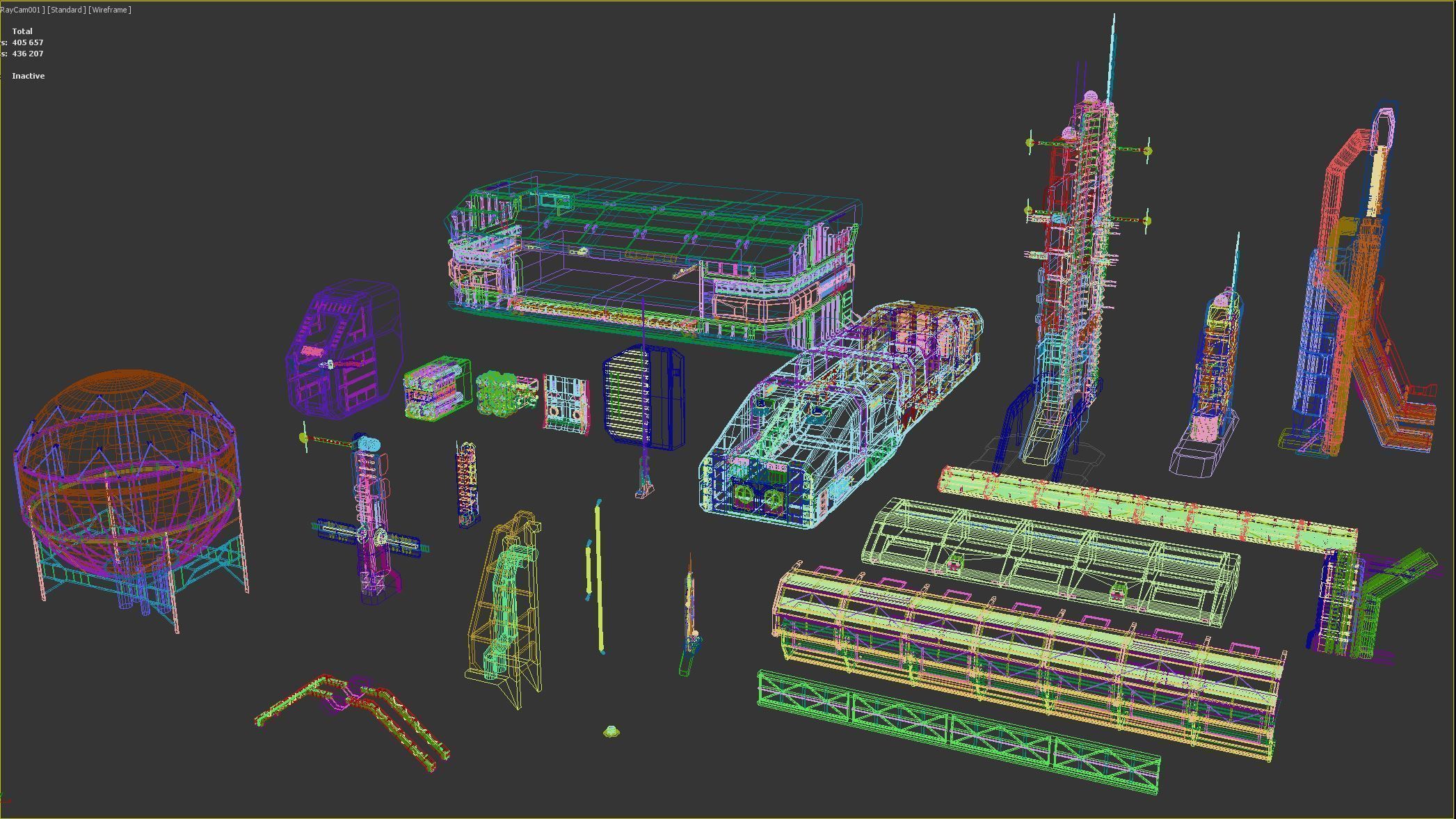 Sci Fi structures kitbash 3D model_29