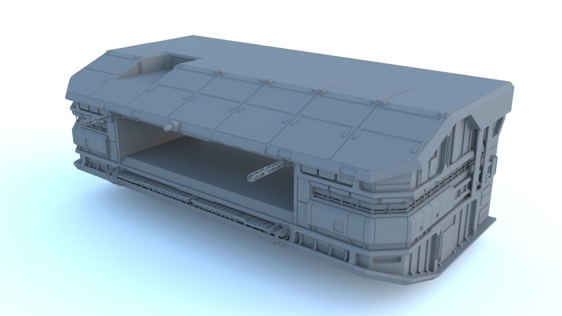 Sci Fi structures kitbash 3D model_1